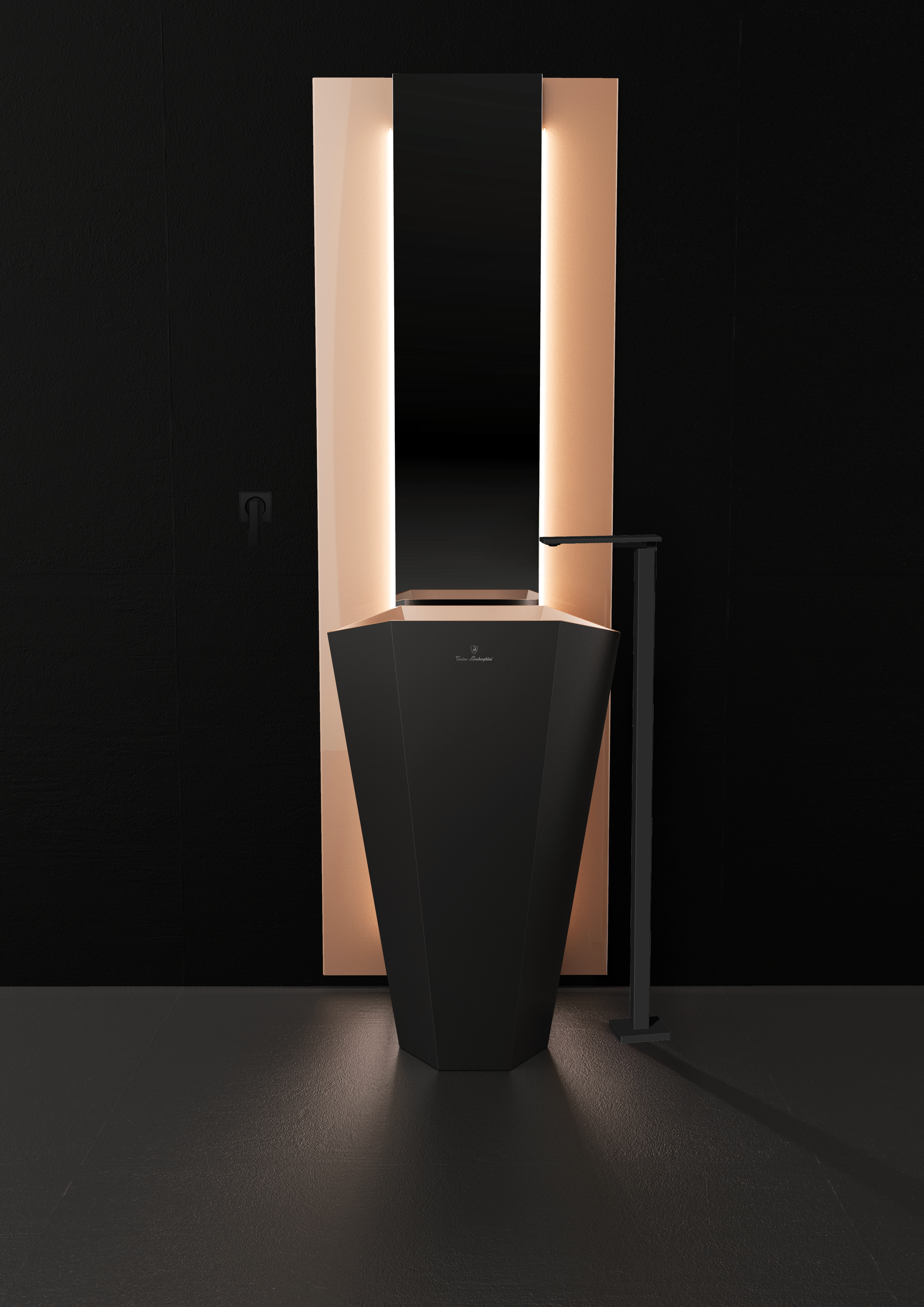 Tonino Lamborghini Tonino Lamborghini VISION EDITION freistehender Waschtisch schwarz matt / sahara rosa