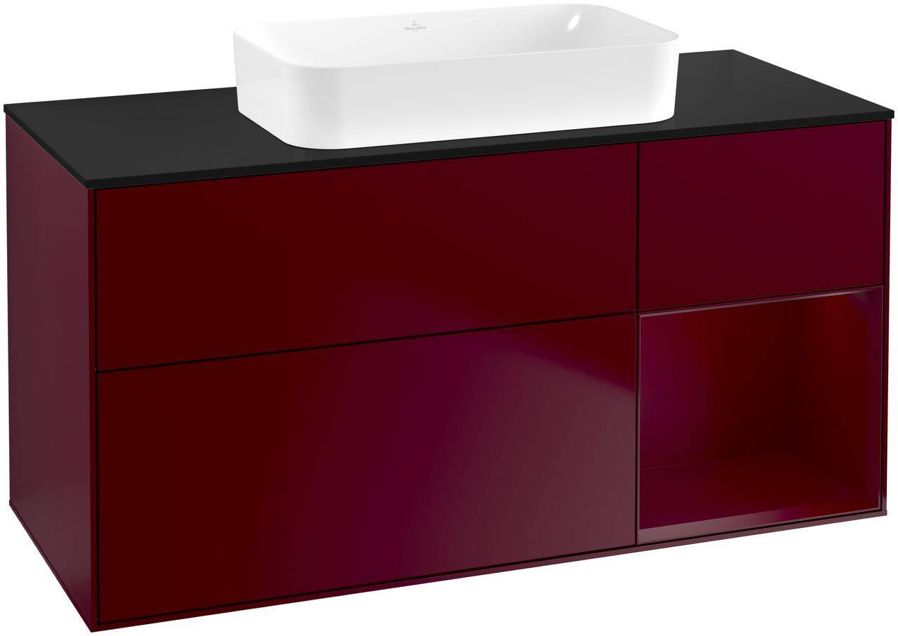 Villeroy & Boch Finion Waschtischunterschrank 1200 x 603 x 501mm, Abdeckplatte schwarz matt