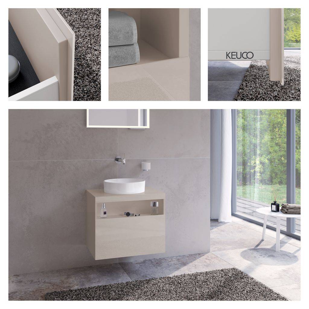 Stageline vanity base (without tap hole) for ceramic countertop washbasin, 650mm