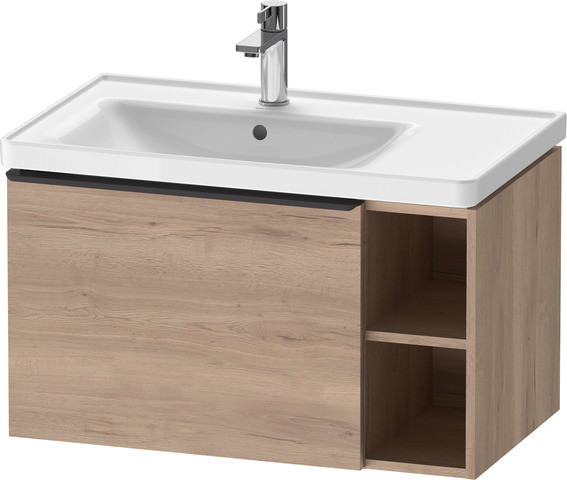 Duravit D-Neo Waschtischunterbau wandhängend mit Möbelgriff Diamantschwarz