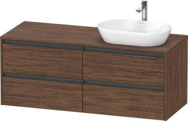 Ketho.2 Waschtischunterbau wandhängend 1400 x 550mm, Beckenausschnitt rechts