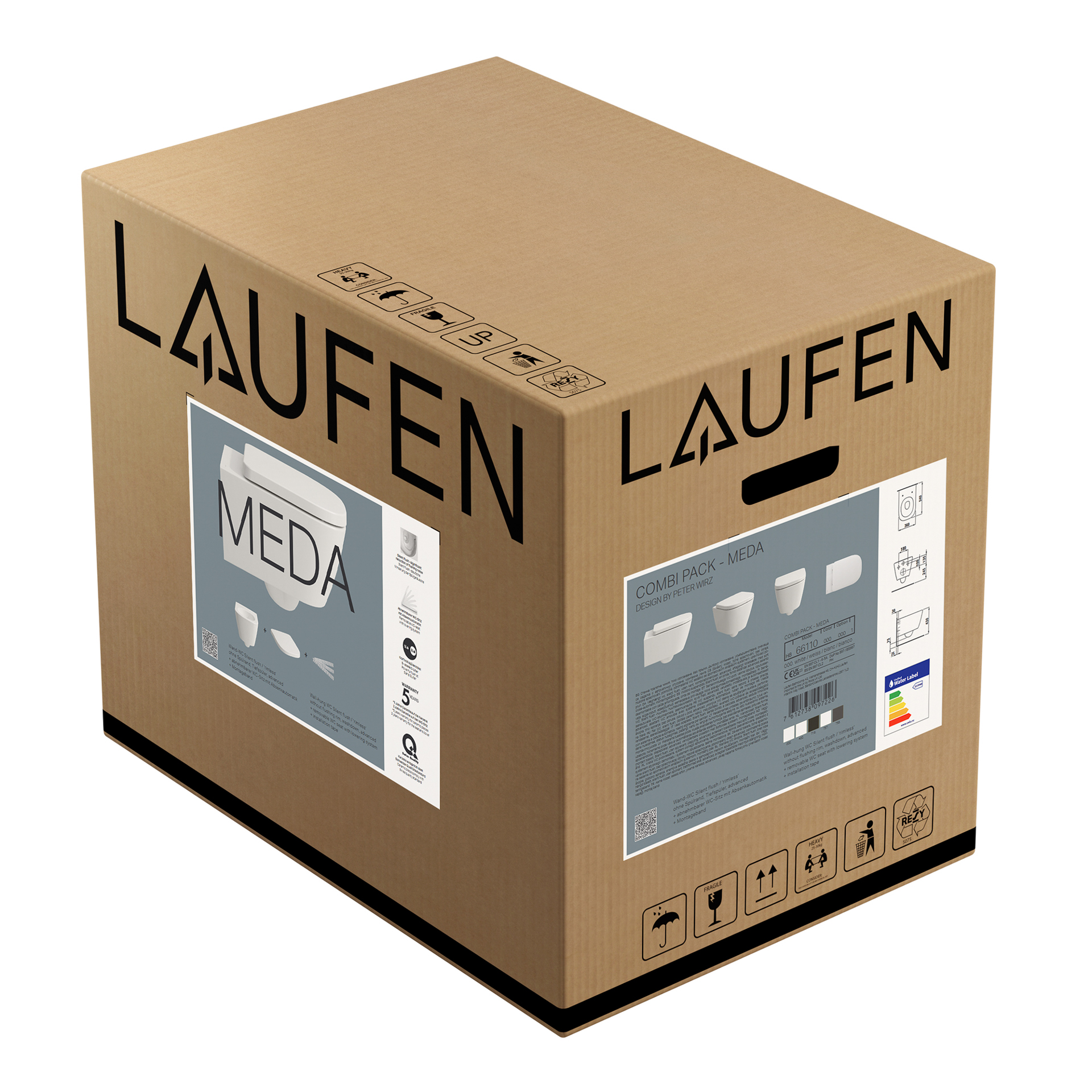 LAUFEN MEDA Wand-WC Set (WC 820110) Silent Flush