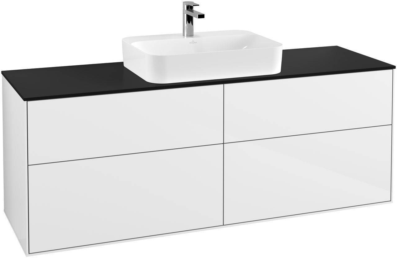 Villeroy & Boch Finion Waschtischunterschrank 1600 x 603 x 501mm, Abdeckplatte schwarz matt