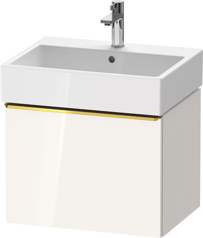 Duravit D-Neo Waschtischunterbau wandhängend mit Möbelgriff Gold poliert