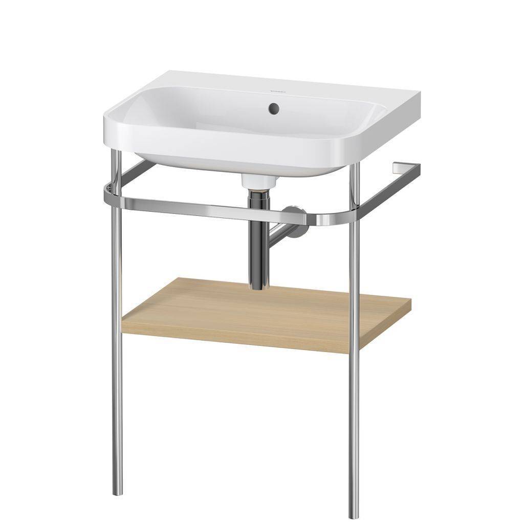 Duravit Happy D.2 Plus Möbelwaschtisch c-shaped mit Metallkonsole, bodenstehend, 575 x 490mm