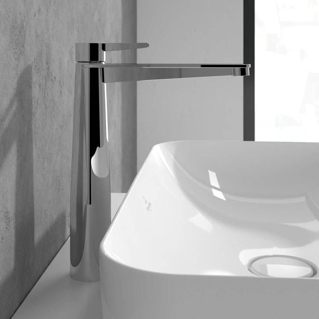 Conum single-lever basin mixer, raised