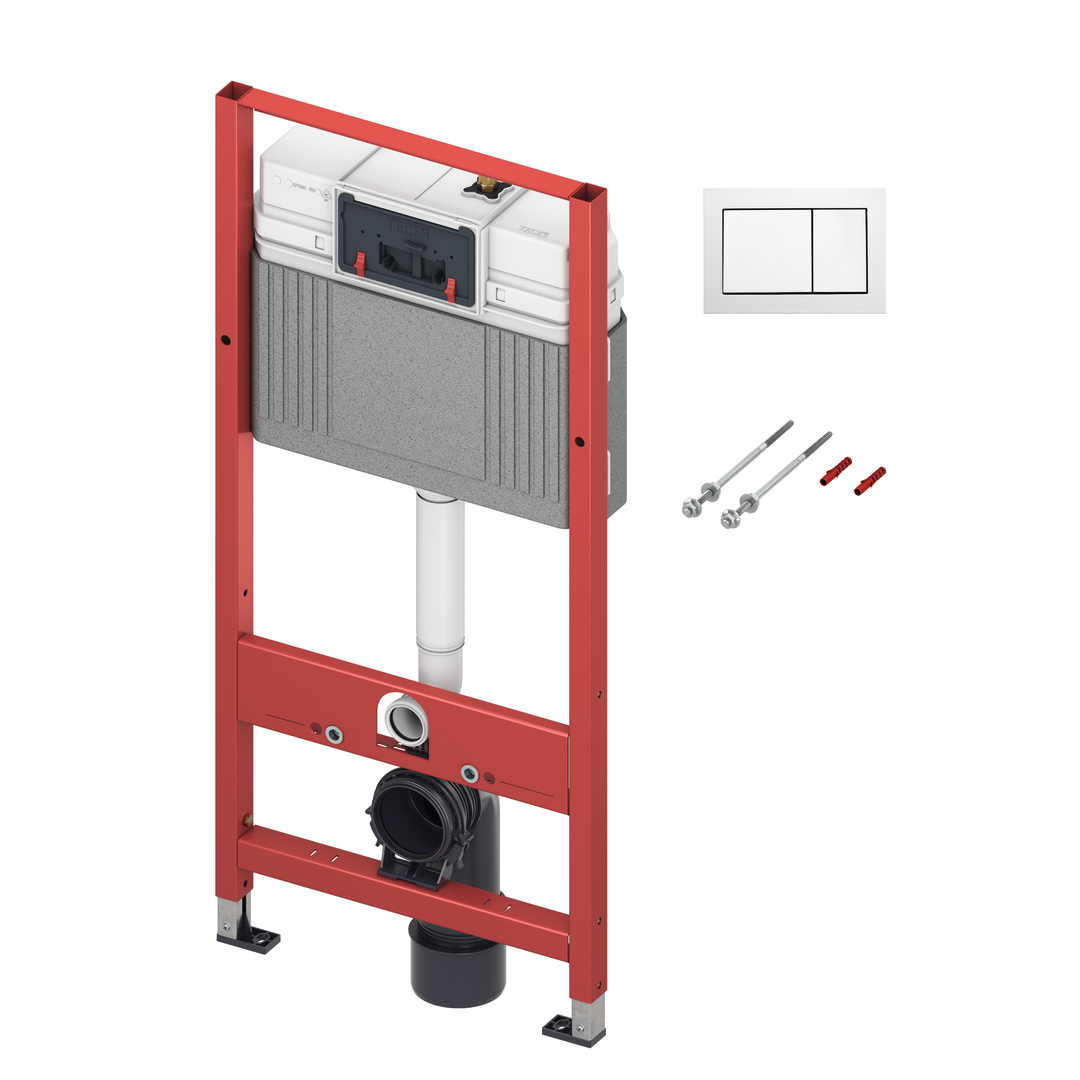 TECEbase WC-Set mit TECEbase Betätigungs-Platte in weiß, Bauhöhe 1120 mm