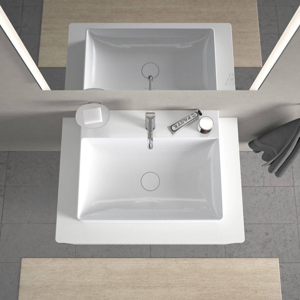 DuraSquare Waschtisch geschliffen 600 x 470mm, mit Hahnloch