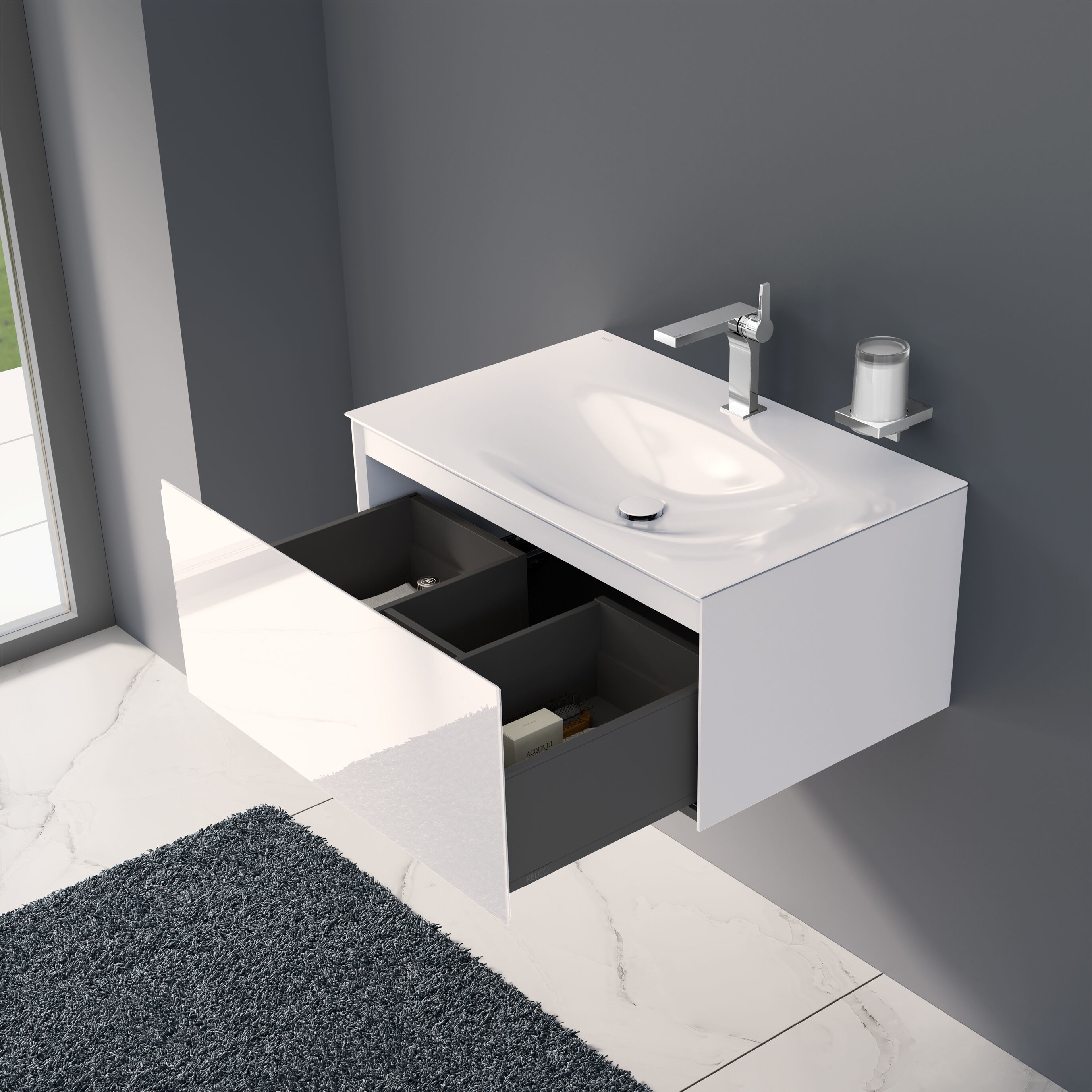 Edition 11 Art bathroom furniture set 80cm white