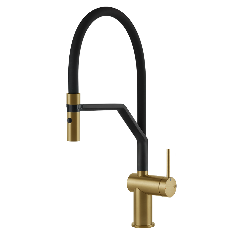 Gessi INEDITO Semi-Pro Einhebel-Küchenmischer gold gebürstet PVD