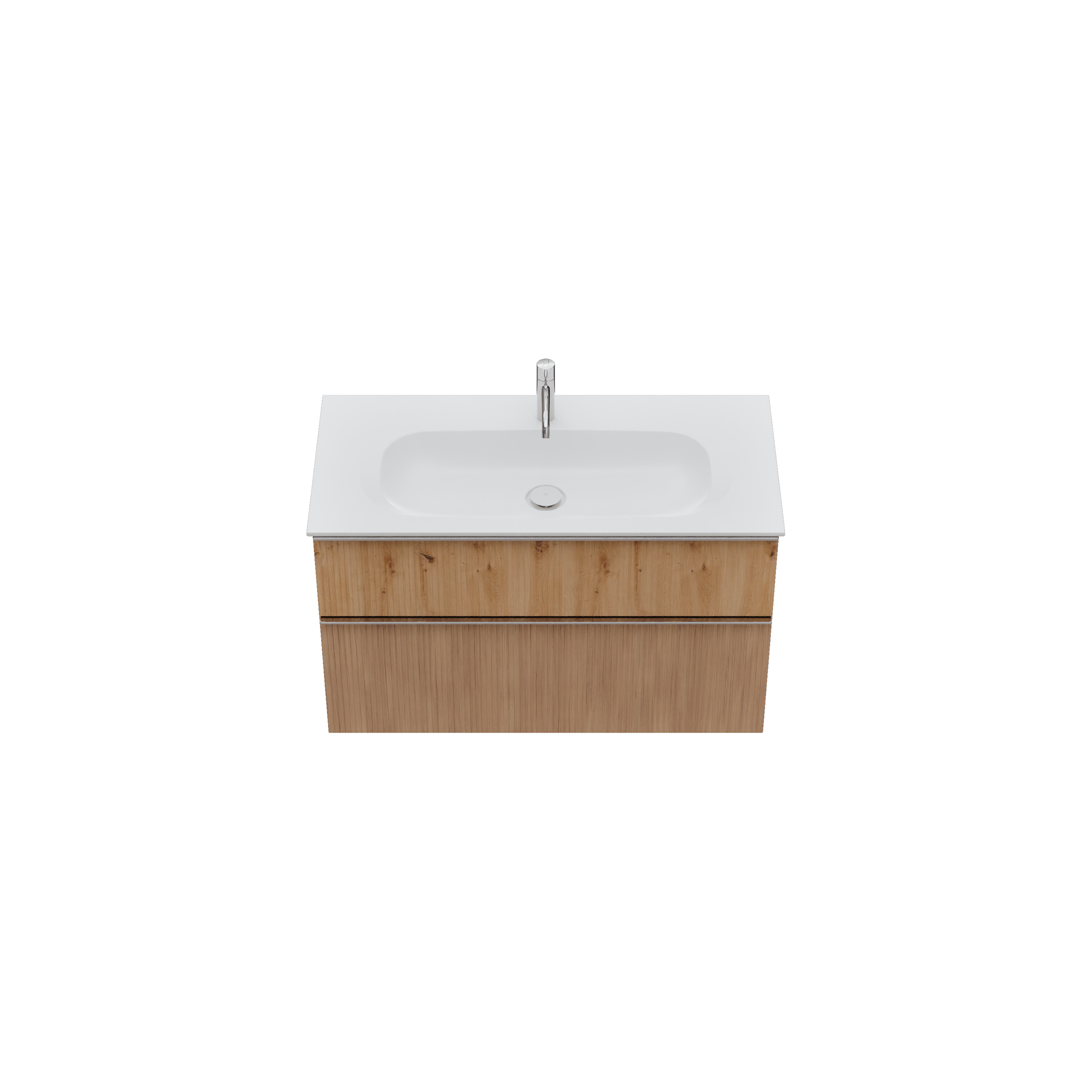 burgbad Fiumo 2.0 Badmöbel-Set 1020mm Tectona Dekor Zimt, Griff Chrom G0146