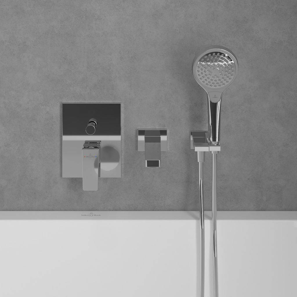Architectura Square concealed single-lever shower mixer with diverter