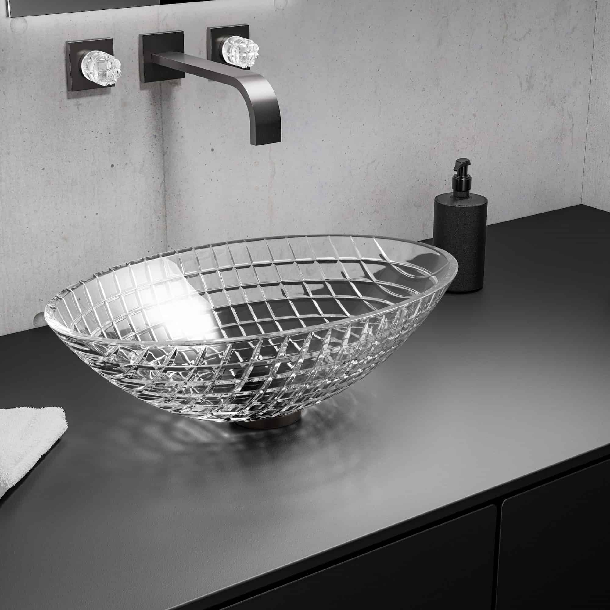 Ovales Glaswaschbecken von Glass Design.