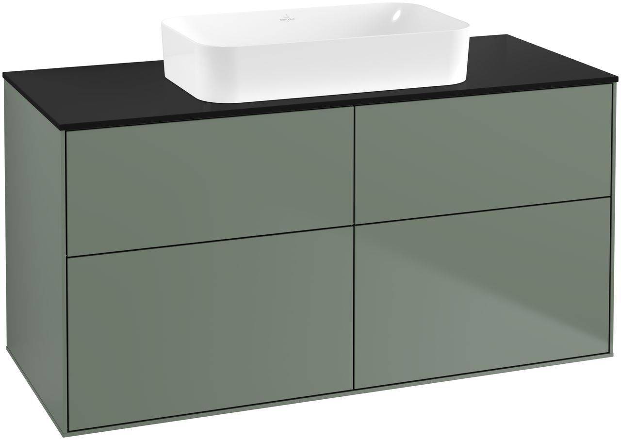Villeroy & Boch Finion Waschtischunterschrank 1200 x 603 x 501mm, Abdeckplatte schwarz matt