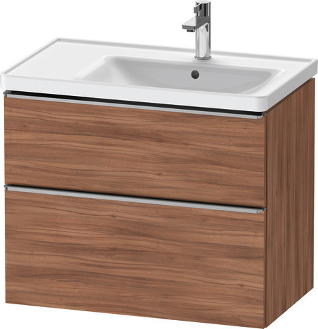 Duravit D-Neo Waschtischunterbau wandhängend mit Möbelgriff Edelstahl gebürstet