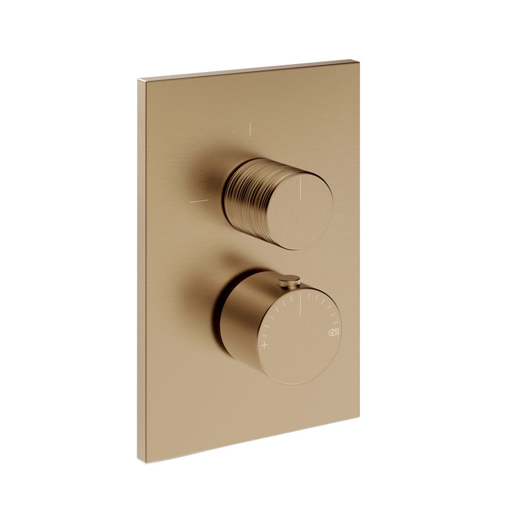 Gessi Habito TRAME Thermostat, 3-Wege warm bronze gebürstet PVD