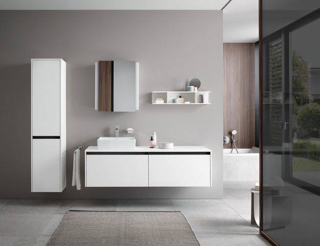 Ketho.2 Waschtischunterbau wandhängend 1600 x 550mm, Beckenausschnitt links
