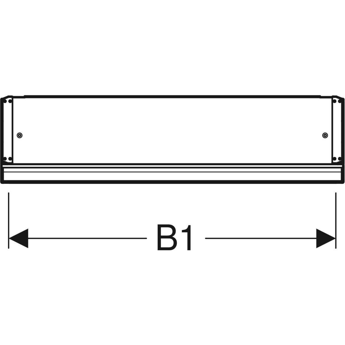 Technische Zeichnung eines Bauteils mit Maßangabe B1
