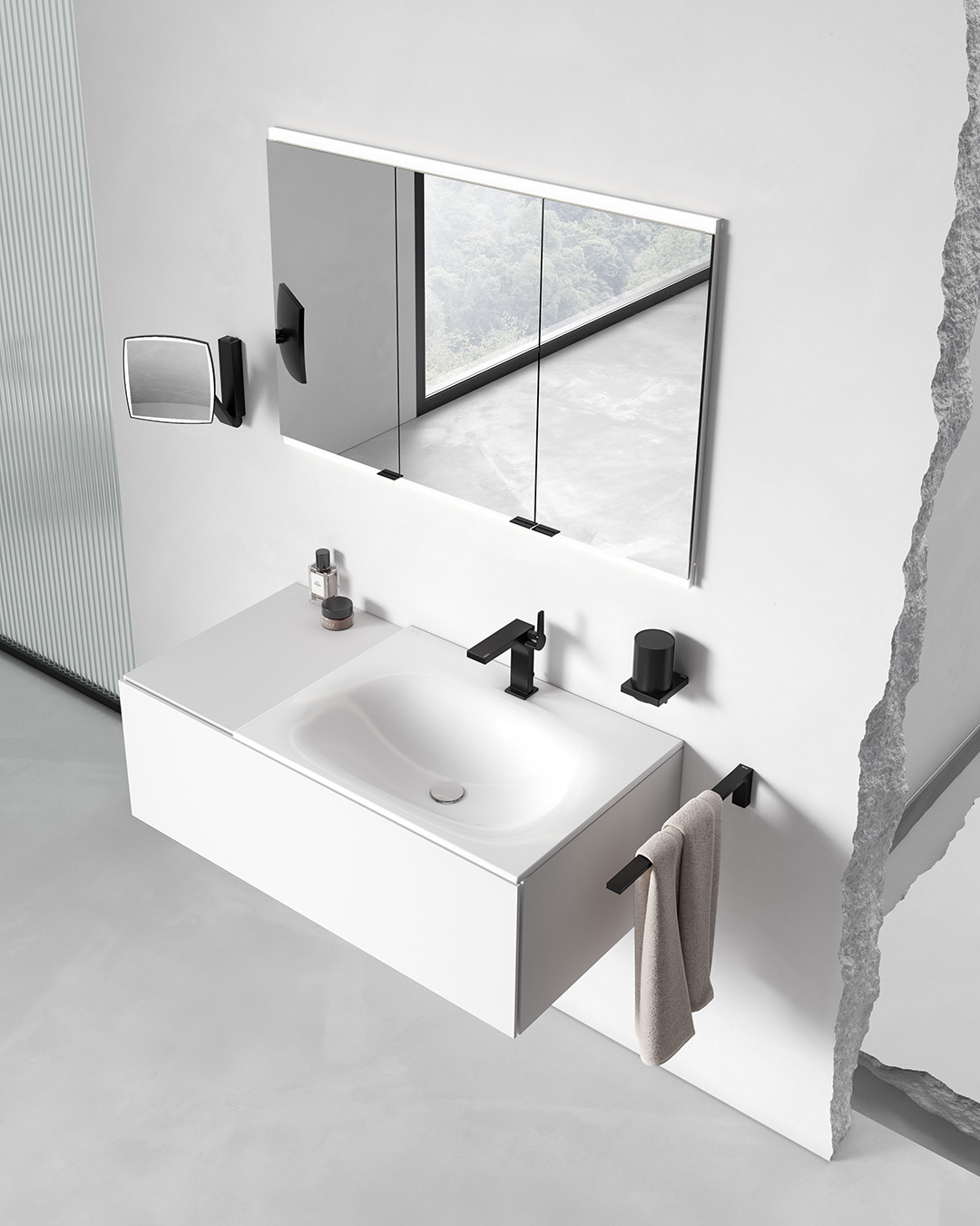 Einbauwaschbecken im minimalistischen Design.