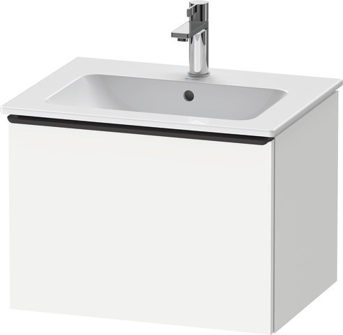 Duravit D-Neo Waschtischunterbau wandhängend mit Möbelgriff Diamantschwarz