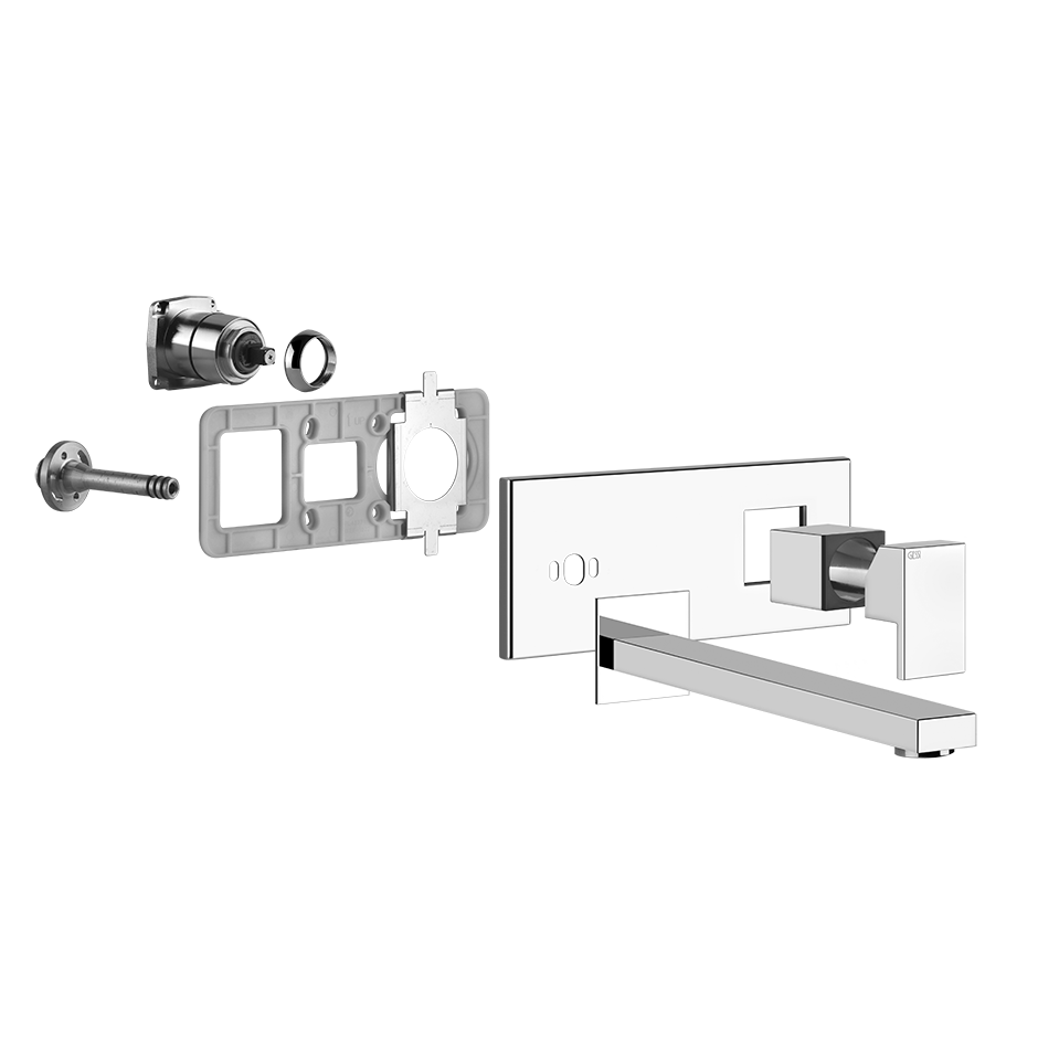 Rettangolo Wand-Einhebelmischer mit festem Auslauf, 257mm