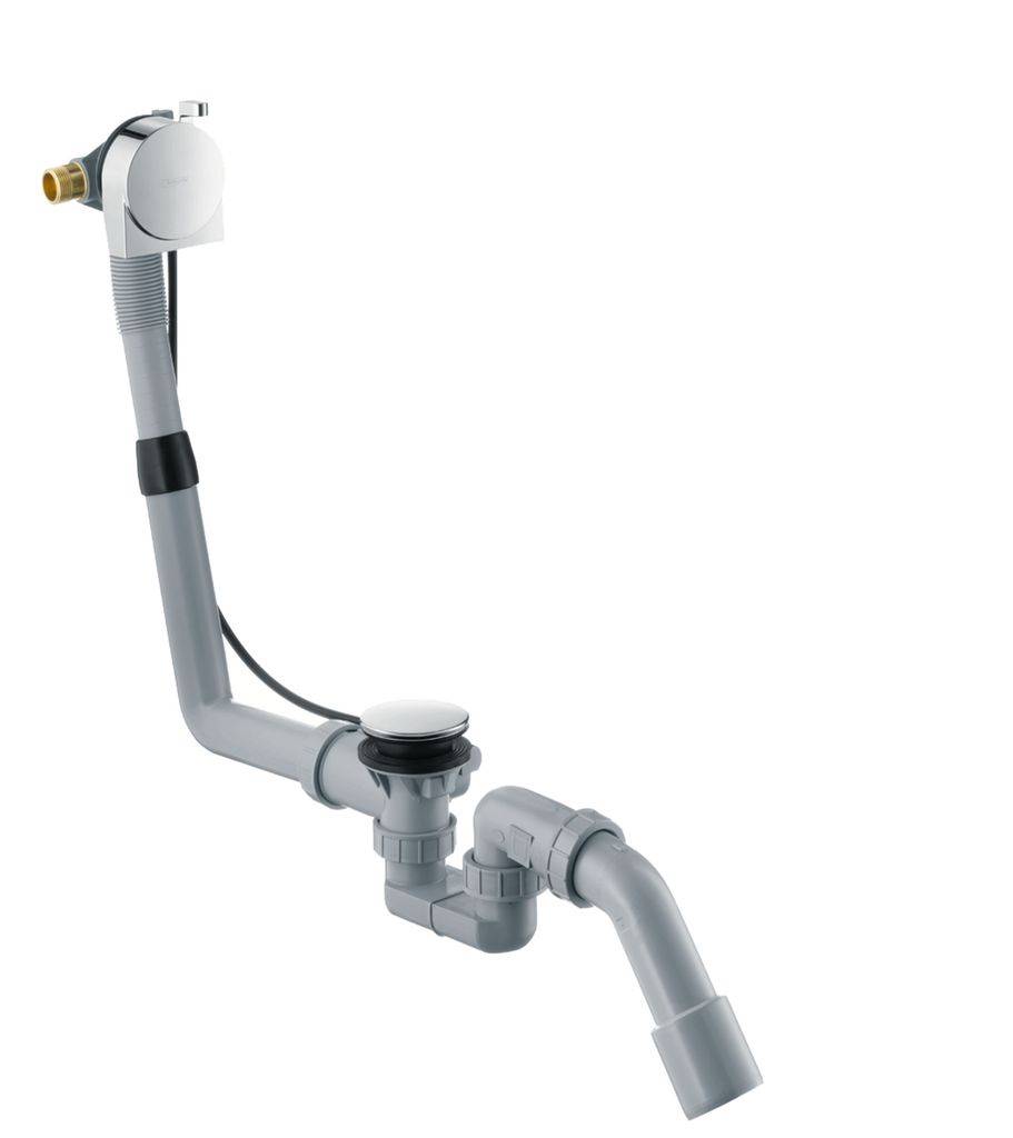 Hansgrohe Komplettset mit Exafill S Wanneneinlauf Fertigset und Ab- und Überlaufgarnitur für Normalwannen