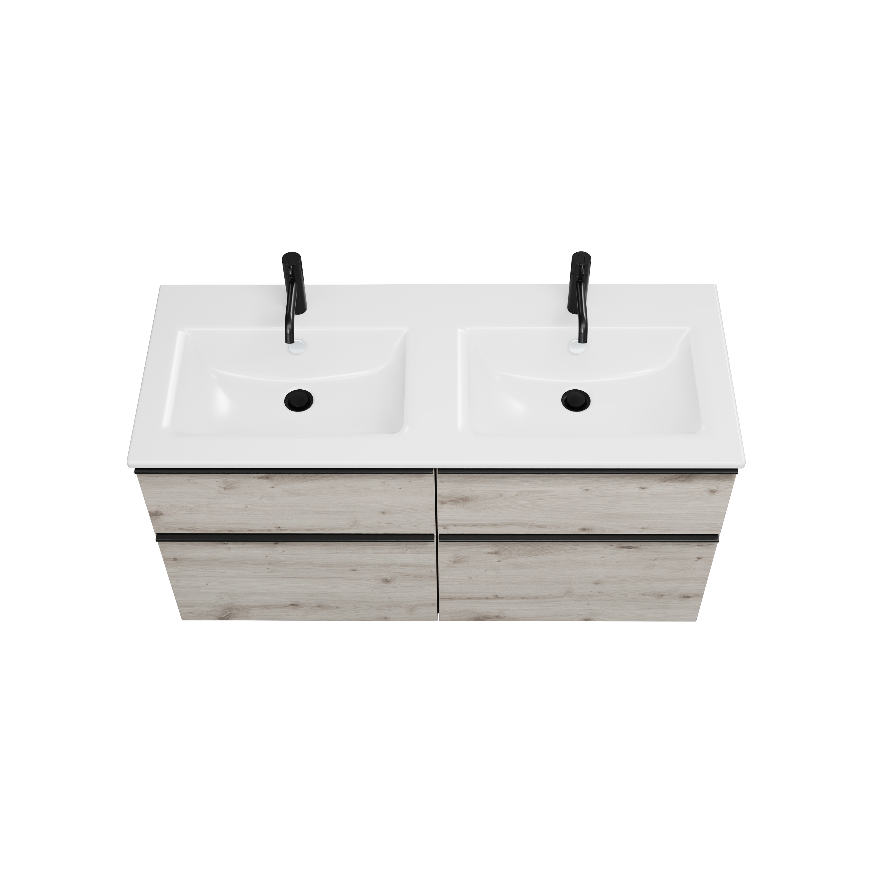 burgbad Eqio Slim Badmöbel-Set SHBZ122 Eiche Dekor Silber/Alpinweiss