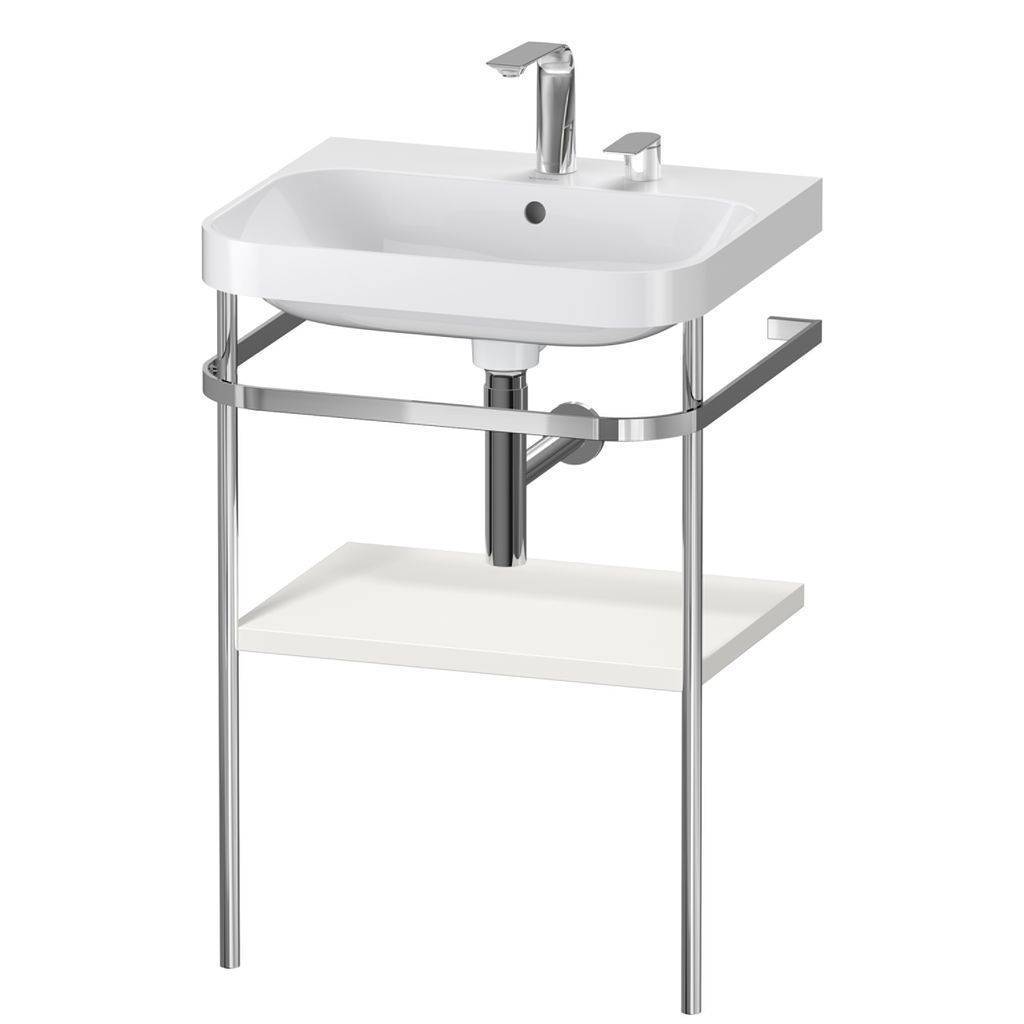 Duravit Happy D.2 Plus Möbelwaschtisch c-shaped mit Metallkonsole, bodenstehend, 575 x 490mm