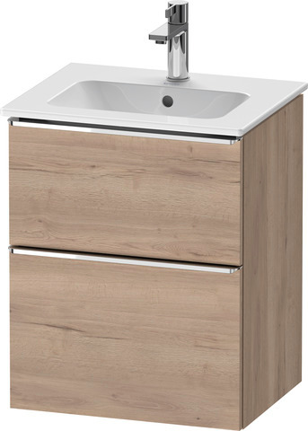 Duravit D-Neo Waschtischunterbau wandhängend mit Möbelgriff chrom