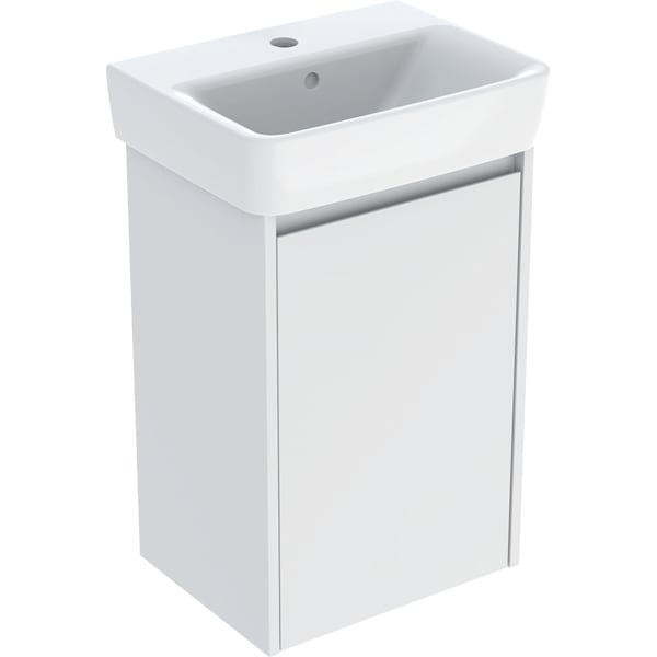 Renova Plan Badmöbel-Set mit Handwaschbecken 45x69,7x34cm, weiß/lackiert seidenmatt