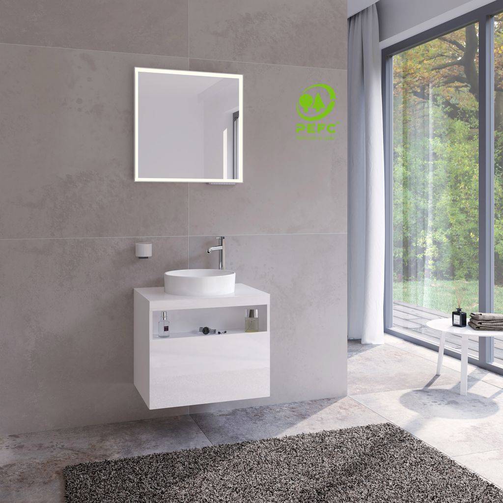 Stageline Waschtischunterbau (mit Hahnloch) für Keramik-Aufsatz-Waschtisch, 650mm
