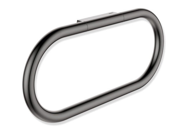 HEWI Serie 480 Handtuchring Schwarzchrom glänzend