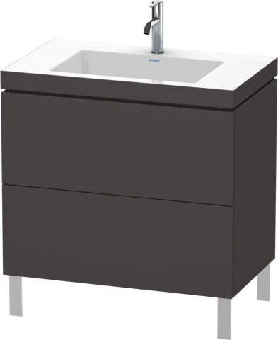 Duravit L-Cube Möbelwaschtisch c-bonded mit Unterbau bodenstehend, LC6937O, 800 x 480mm, 2 Schubkästen