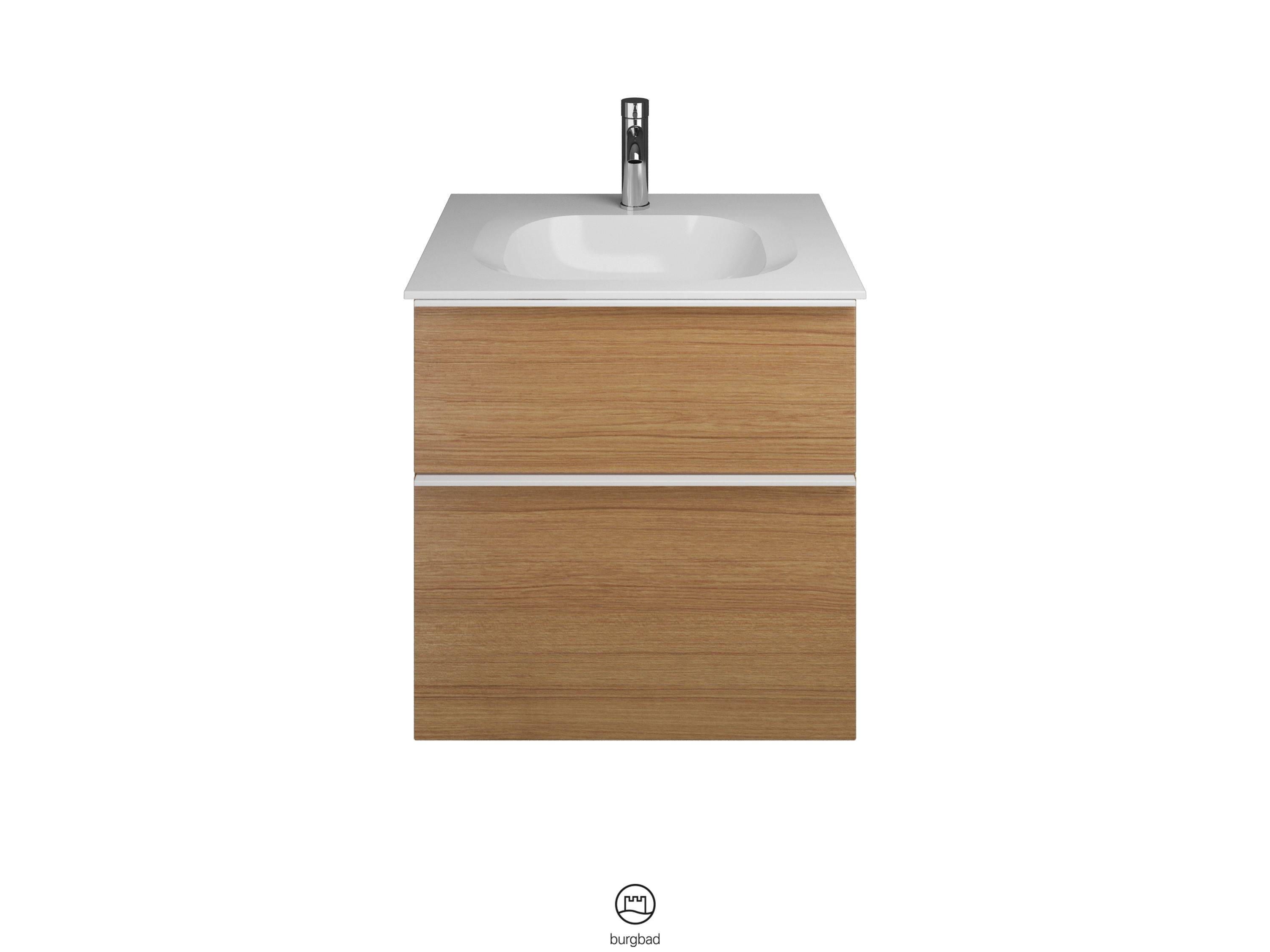 Fiumo Waschtisch mit Waschtischunterschrank SFXL062, Tectona Dekor Zimt/Alpinweiss