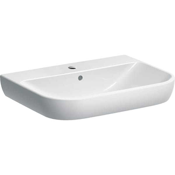 Geberit Smyle Waschtisch, 65x48cm mit Hahnloch, mit Überlauf, weiß, KeraTect