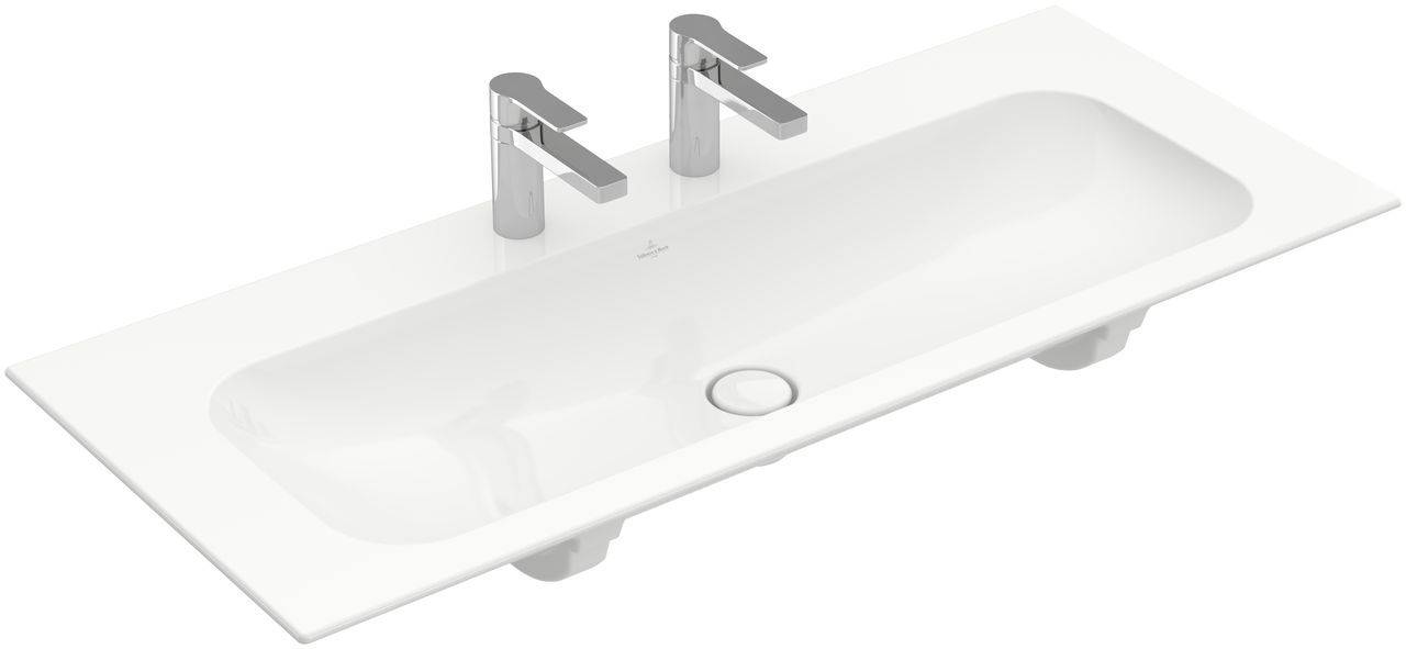 Finion cabinet washbasin with 2 tap holes