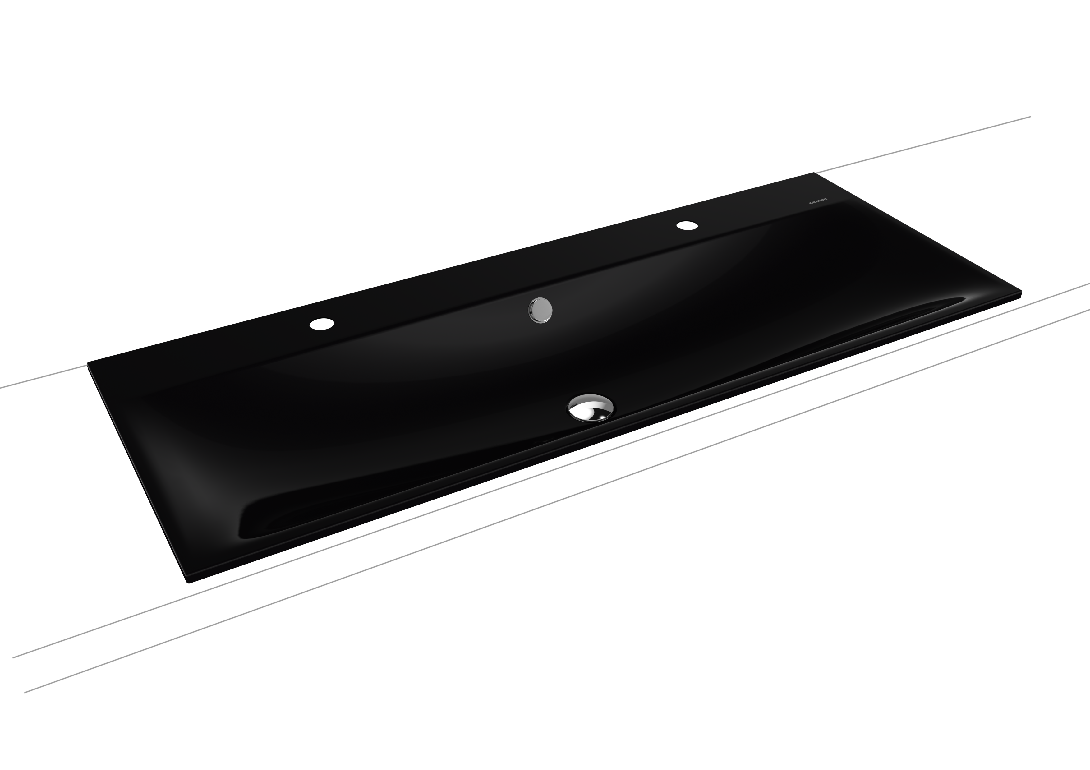 Kaldewei Silenio Einbau-Doppel-Waschtisch; Modell 3039; 1200 x 460 x 14mm, mit 2 x 1 Hahnloch