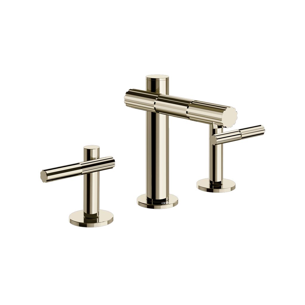 Gessi Incastri 3-Loch-Waschtischarmatur Nickel PVD