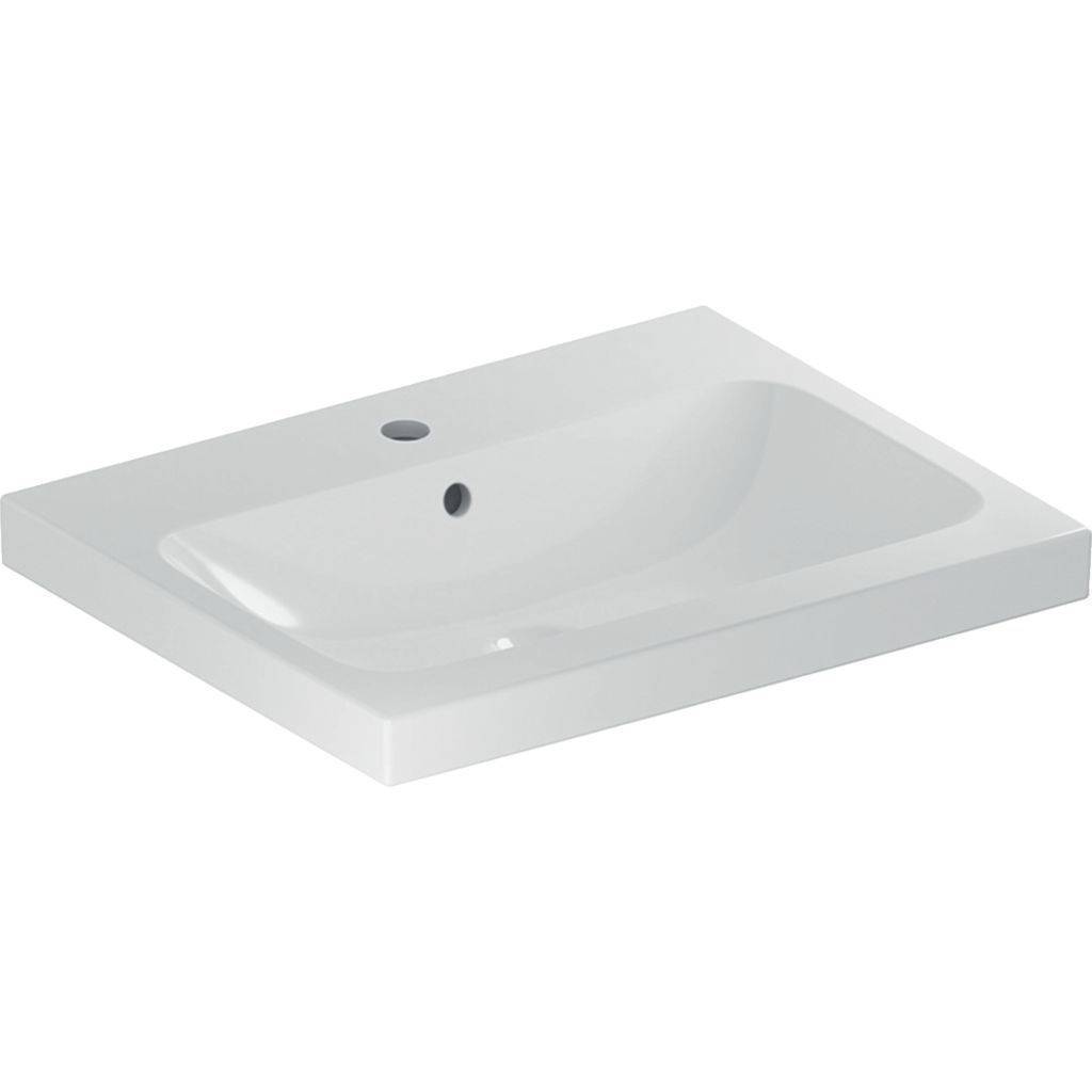 Geberit iCon light Aufsatzwaschtisch; 750mm; Hahnloch mittig, sichtbarer Überlauf