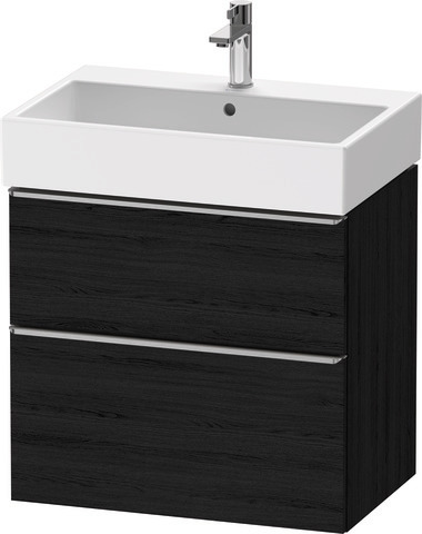 Duravit D-Neo Waschtischunterbau wandhängend mit Möbelgriff Edelstahl gebürstet