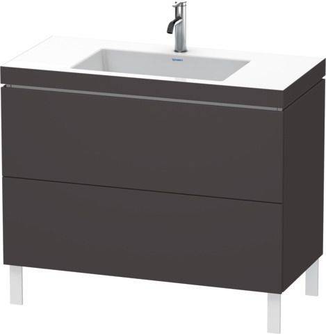 Duravit L-Cube Möbelwaschtisch c-bonded mit Unterbau bodenstehend, LC6938O, 1000 x 480mm, 2 Schubkästen