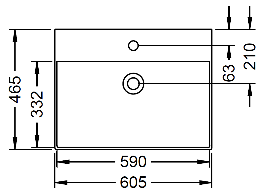 Devio Badmöbel-Set 605mm Weiß Matt