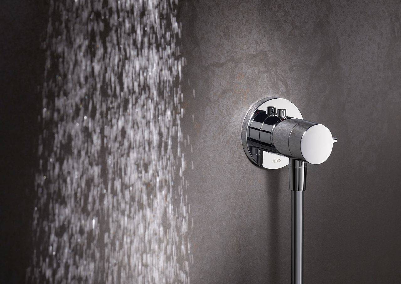 IXMO_solo Set thermostatic fitting with hose connection, round