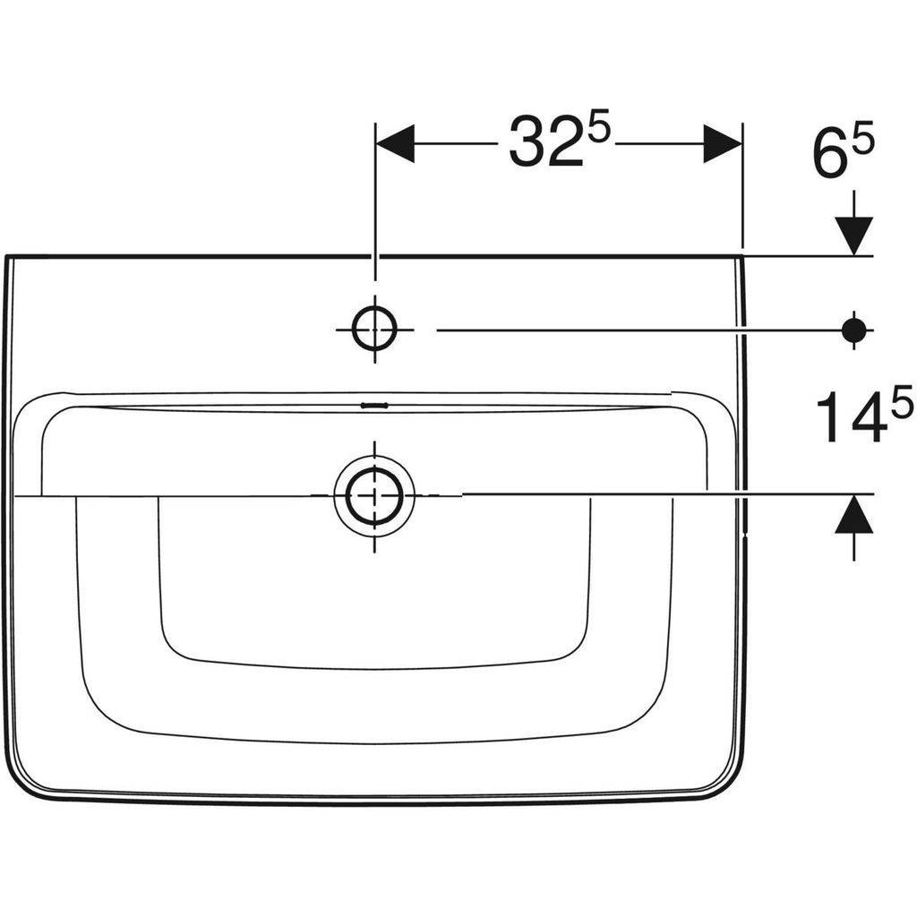 Renova Plan countertop washbasin 65cm