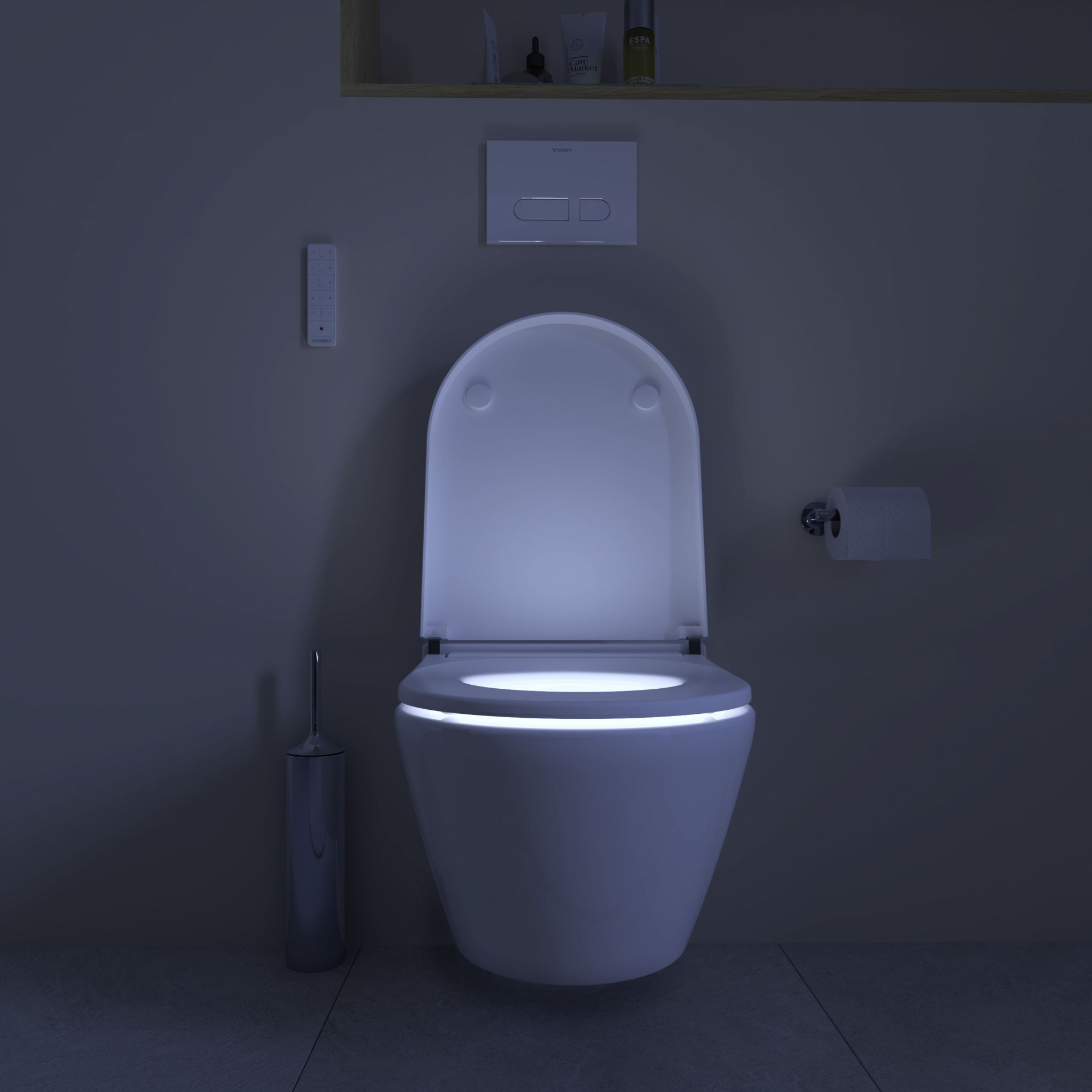 Dusch-WC mit Nachtlicht.