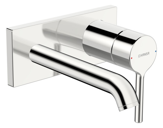Wandbatterie mit Hebelgriff und ausziehbarem Auslauf chrom