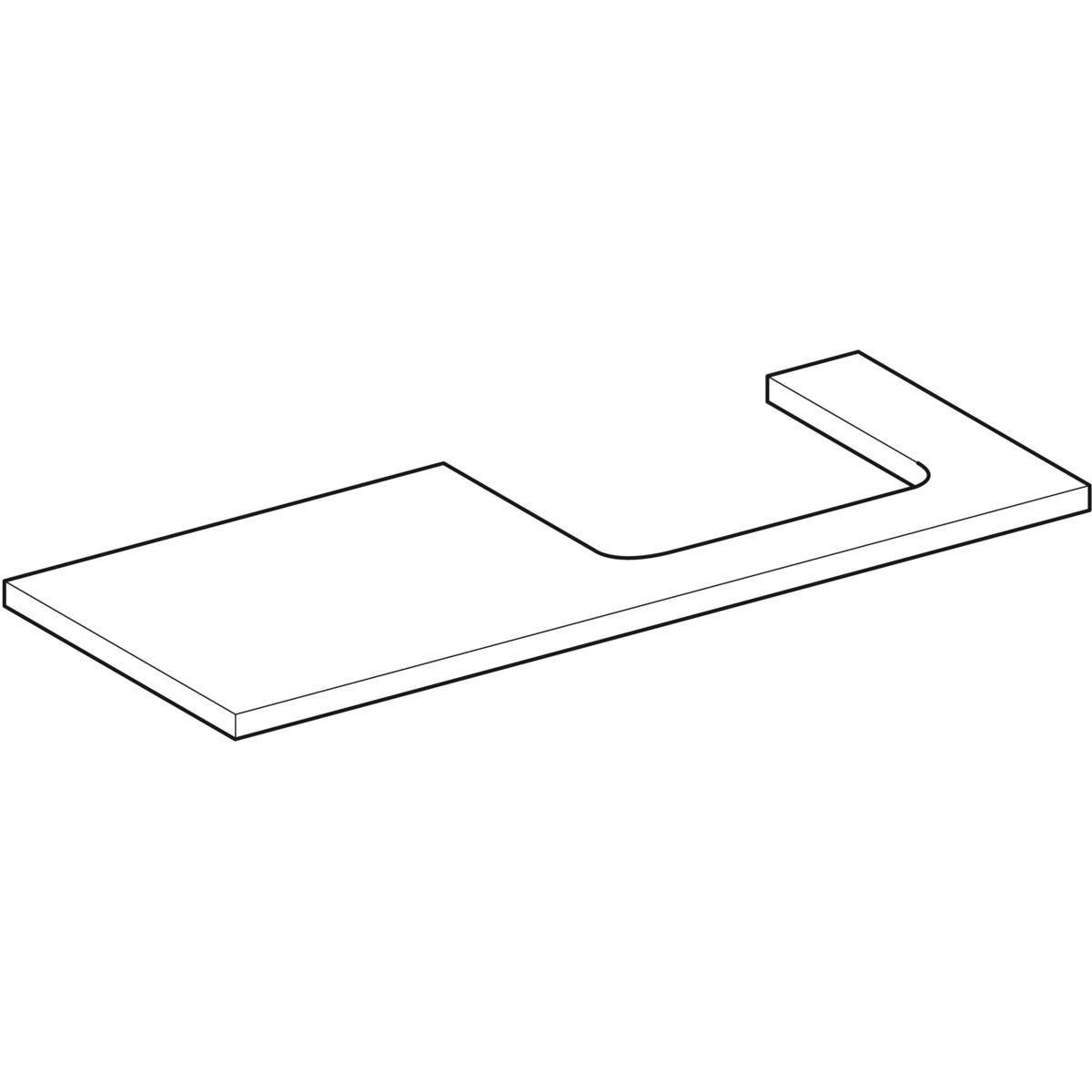 One Waschtischplatte Ausschnitt rechts, für Aufsatzwaschtisch, 120cm