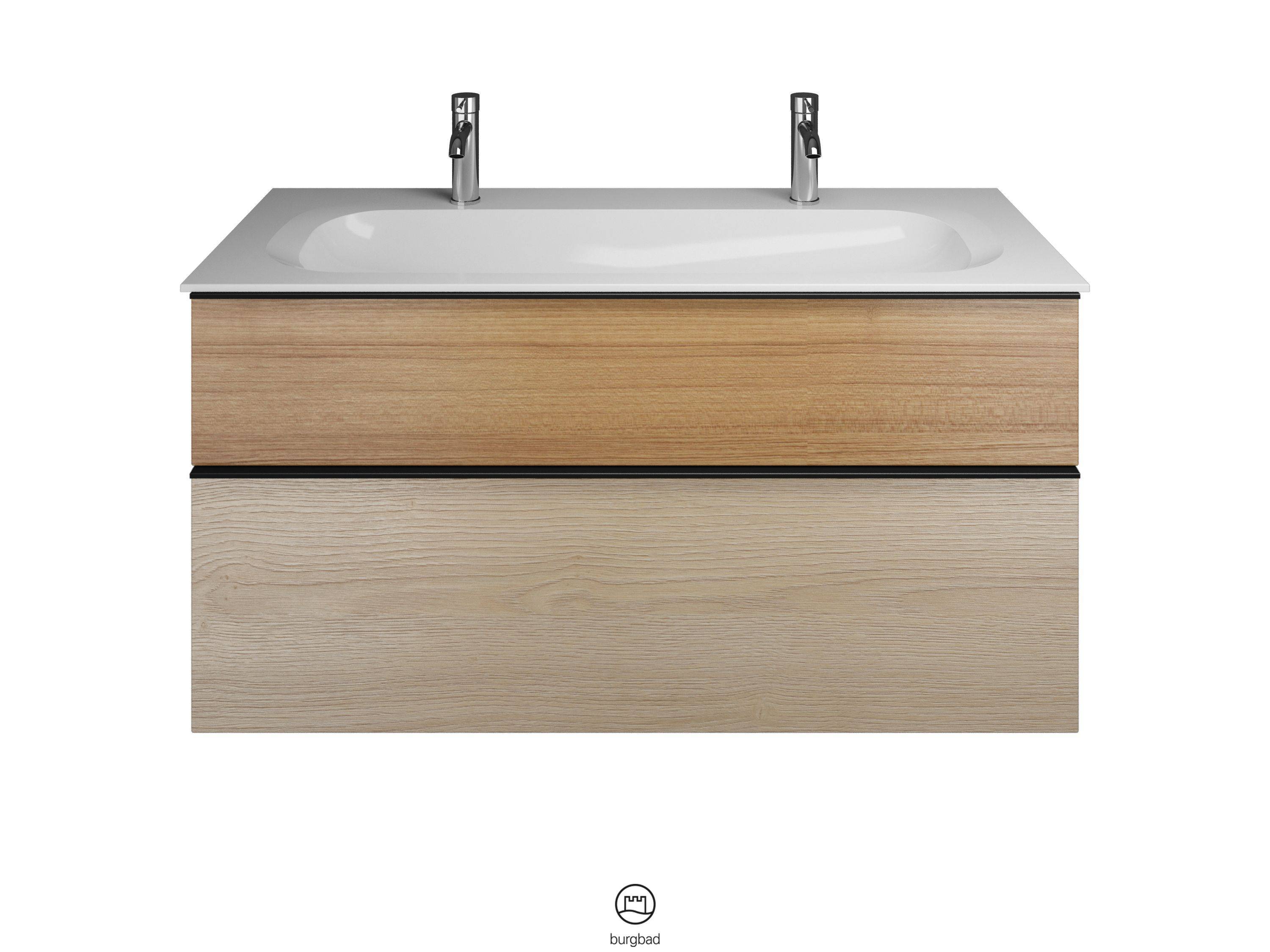 Fiumo Waschtisch mit Waschtischunterschrank Eiche Dekor Cashmere/tectona dekor zimt