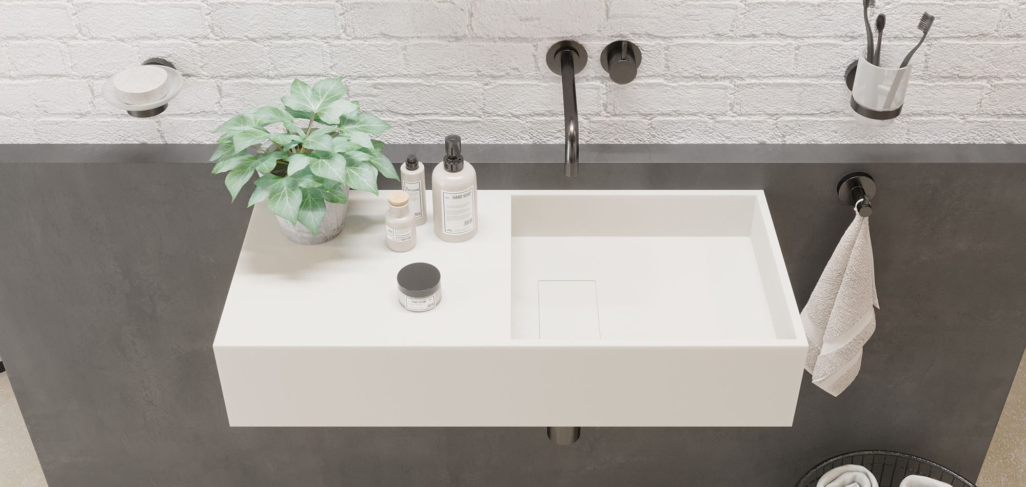 Wandwaschbecken Solidplan-75