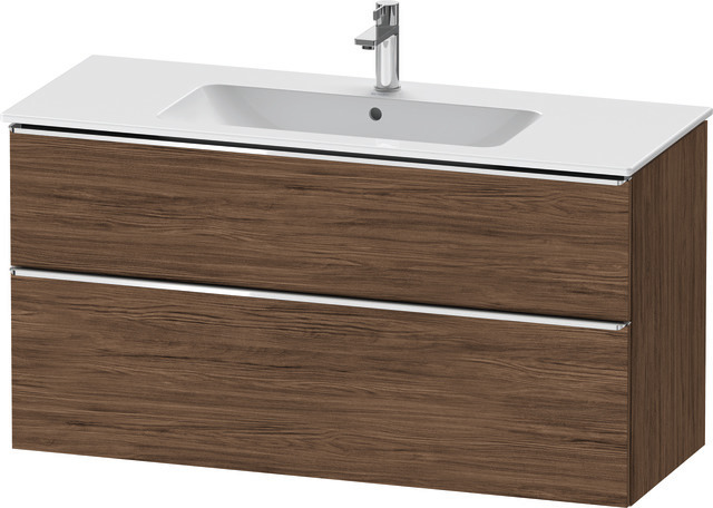 Duravit D-Neo Waschtischunterbau wandhängend mit Möbelgriff chrom